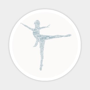 Dancer Lady Woman Silhouette Shape Text Word Cloud Magnet